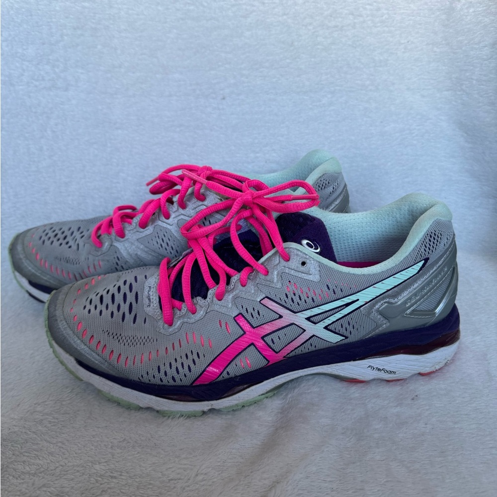 ASICS Women's Athletic Shoes - Gray with Pink Accents